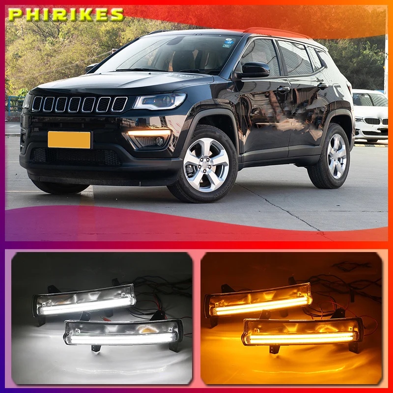 1 Pair For Jeep Compass 2017 2018 2019 Led Drl Daytime Running Light