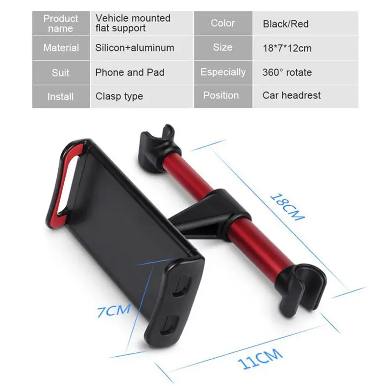 Support de téléphone pour oreiller arrière de voiture 360 degrés-1
