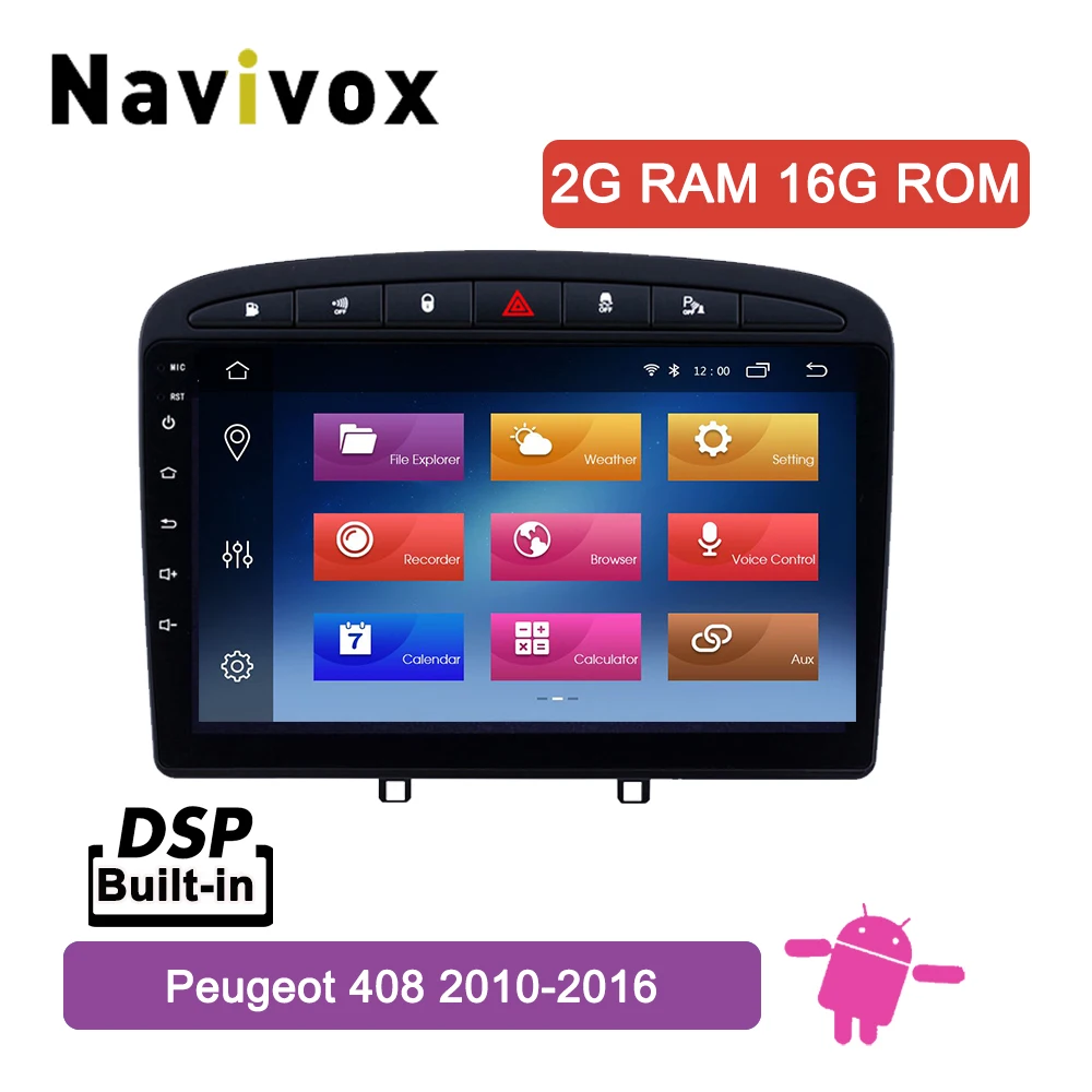 

Navivox Android 8.1 9inch Car Radio For peugeot 308 408 2010-2016 year Multimedia-player with Radio Bluetooth