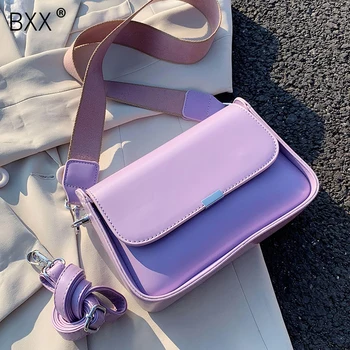 

[BXX] Solid Color PU Leather Shoulder Bags For Women 2020 Simple Fashion Handbags Lady Hand Bag Female Luxury Travel Bag HM367