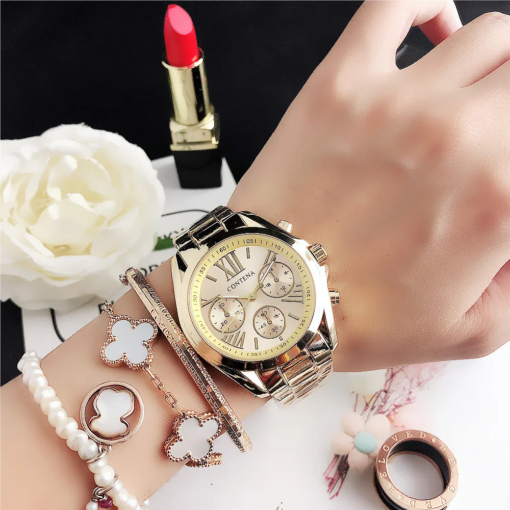 CONTENA Брендовые женские часы, много цветов, роскошные часы, браслет из нержавеющей стали, модные часы, часы relogio