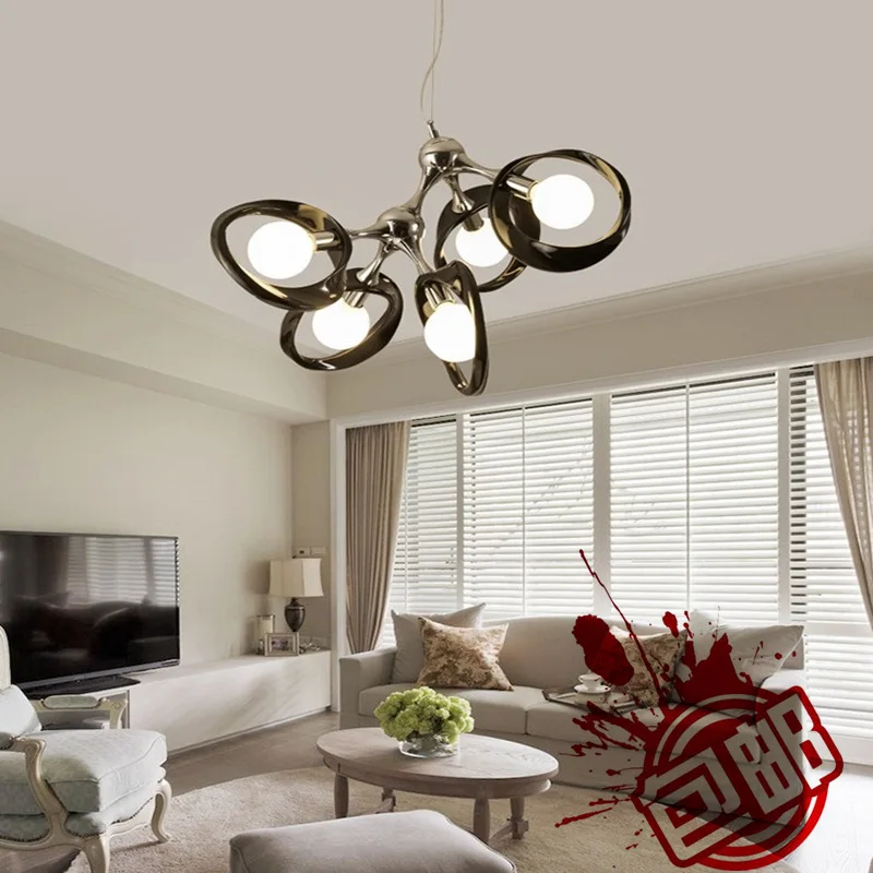 Скандинавский белый/черный светодиодный подвесной светильник из смолы, подвесная декоративная лампа для дома, подвесной светильник для спальни, кабинета, столовой, ресторана