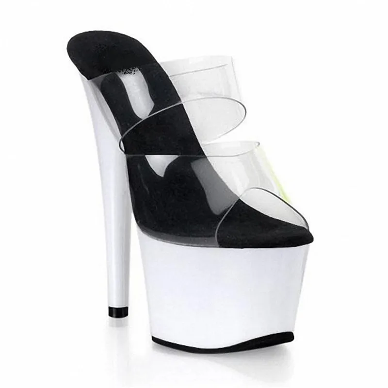 Fashion sexy chunky fish mouth model performance runway shoes, party shoes, 17 cm high dance shoes