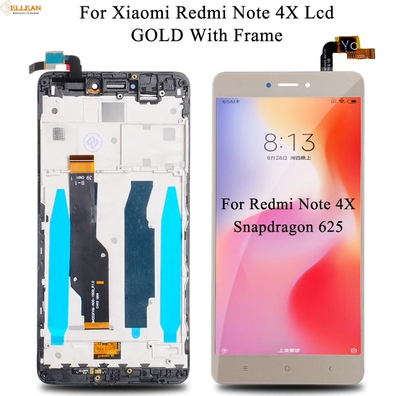 Catteny Note 4X lcd для Snapdragon 625 для Xiaomi Redmi Note 4X дисплей кодирующий преобразователь сенсорного экрана в сборе+ рамка+ Инструменты - Цвет: Gold With Frame