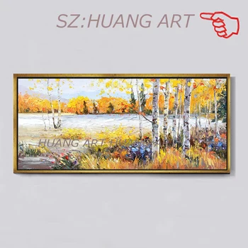 

100%Hand-painted Wall Decor Art Abstract Tree Oil Painting On Canvas no frame Landscape oil painting