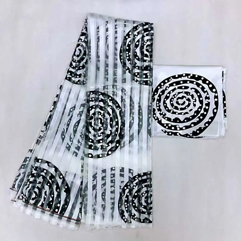 

4+2yards Silk Prints Fabric 2019 Ankara Satin Wax High Quality African Fabric for Party Dress M03