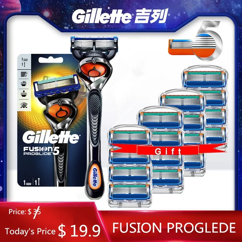 

Gillette Fusion Proglide Men Manual Shaver Razors Machine for Shaving Blades 5 Layer Cassettes With Replacebale Blade Razors
