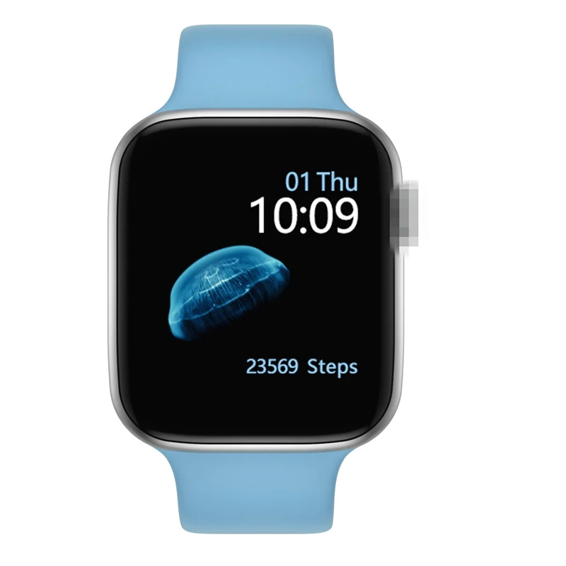 Iwo 8 pro, умные часы с Bluetooth и функцией вызова, пульсометр, музыка, полный сенсорный фитнес-трекер для женщин/мужчин, для Apple IOS, Android, PK, W34 IWO 11 - Цвет: sky blue