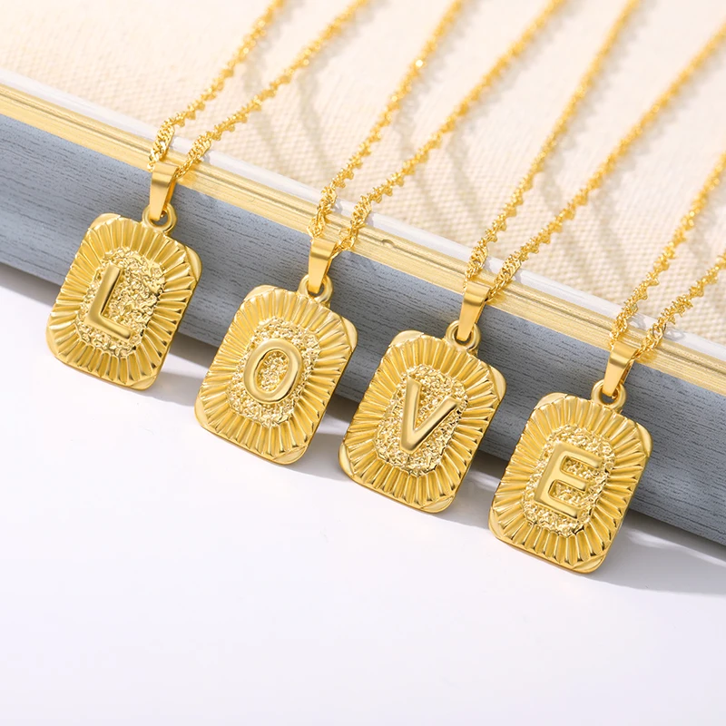 Initial-Letter-Pendant-Necklace-A-B-C-Charm-Gold-Capital-Stainless-Steel-Letter-Square-Necklace-For