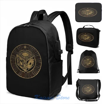 

Hellraiser - Box - Clive Barker - lament configuration USB Charge Backpack men School bags Women bag Travel laptop bag