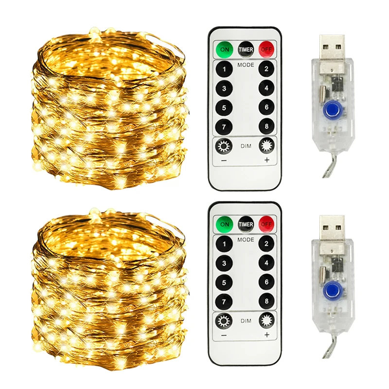 Guirlande Lumineuse LED Orange 5 Mètres 50 LED - Alimentation Par Piles, étanche IP65, Pour Halloween, Noël, Fêtes