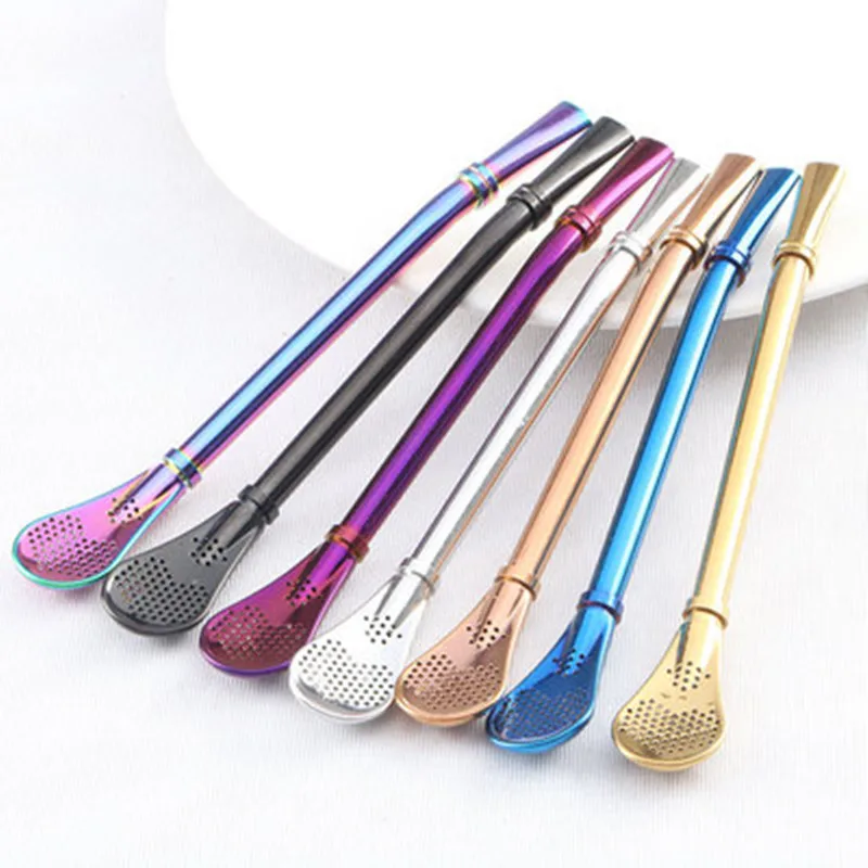 

Drinking Straw Stainless Steel Colour Yerba Mate Straw Gourd Bombilla Filter Reusable Pipette Straw Juice Tea Filter Strainer