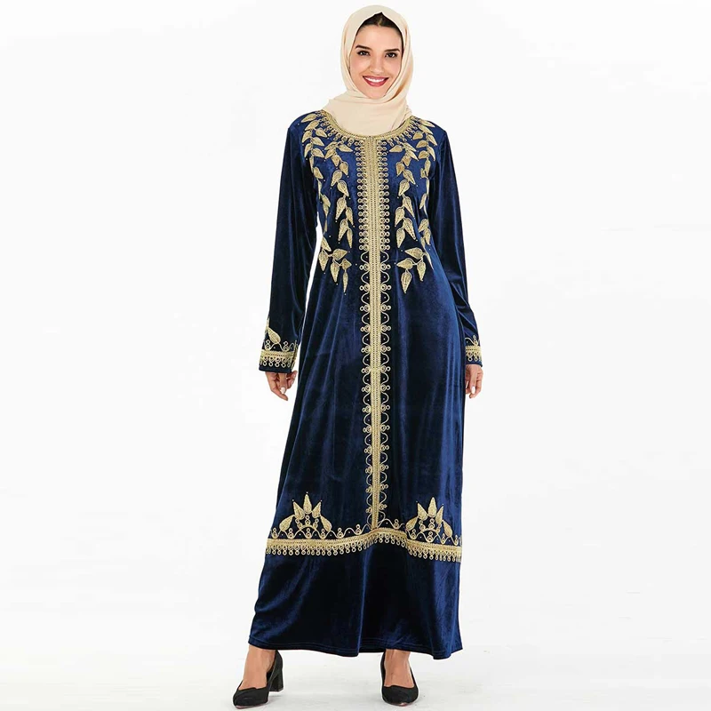 Размера плюс бархат Абая Дубай Турция хиджаб мусульманское платье Исламская
