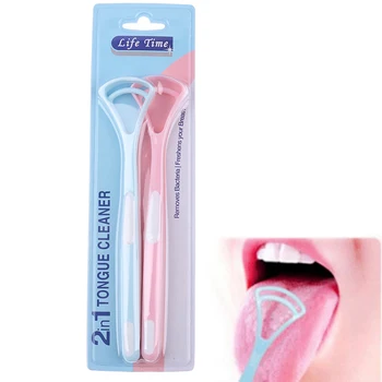 

2PCS Tongue Cleaner Scraper Tongue Scraper For Kids Plastic Gentle Bacteria Clean Set
