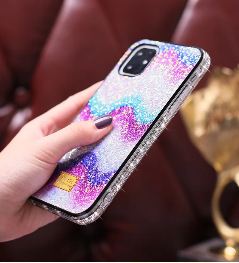 10pcs Glitter Bling Rainbow Rhinestone CellPhone