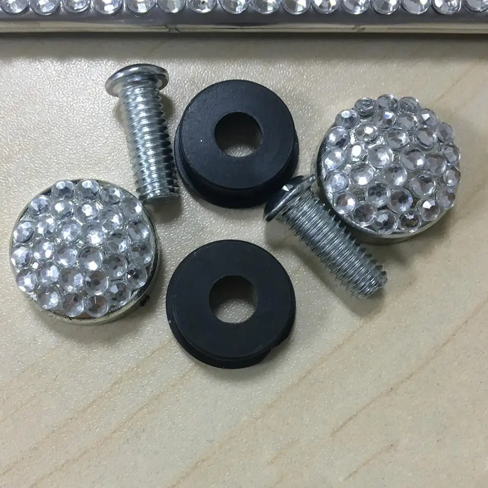 2 шт./компл. номерного знака автомобиля Фрам класса люкс ручной работы Bling мерцание 8 ряд Стразы отделка Нержавеющая сталь рамка номерного знака