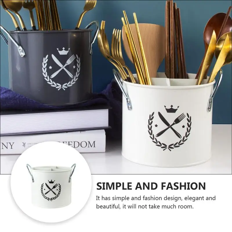 

Kitchen Storage Rack Utensil Holder Knife Chopsticks Holder Countertop Cutlery Drying Rack Flatware Drain Tidy Bucket