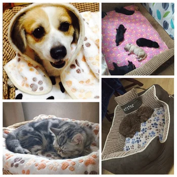 

Pet Dog Cat Blanket Soft Bed Cushion Blanket Sleeping Bed Cover Mat For Small Medium Dog Cat Thermal Travel Sleeping Blanket