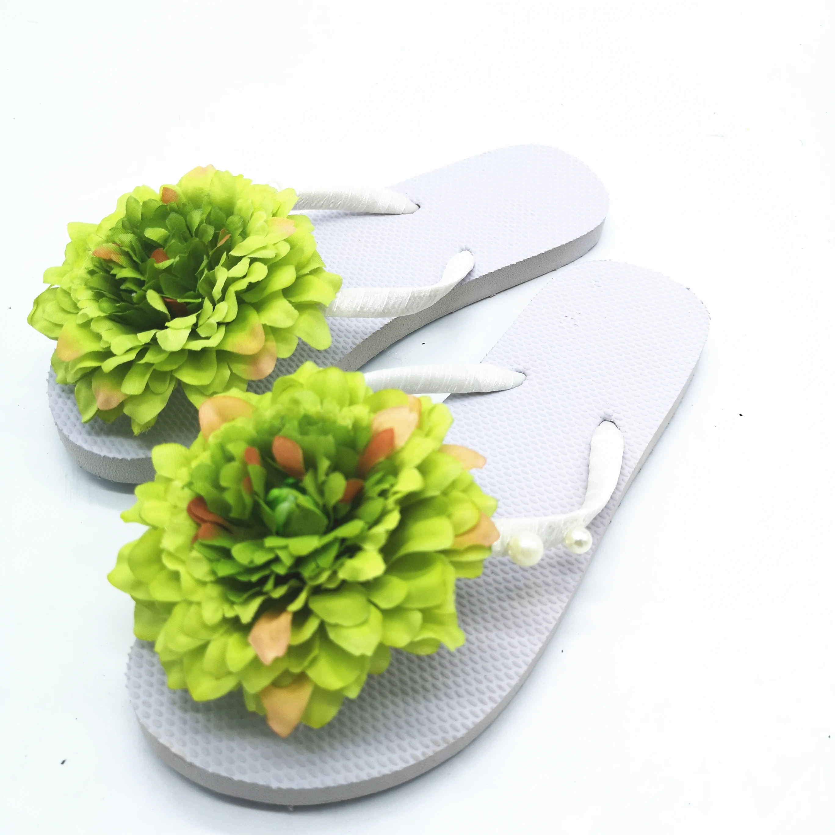 Chanclas con flores de para Sandalias planas románticas con plataforma, zapatos de playa verano, zapatillas|flower flip flops|fashion slippers - AliExpress
