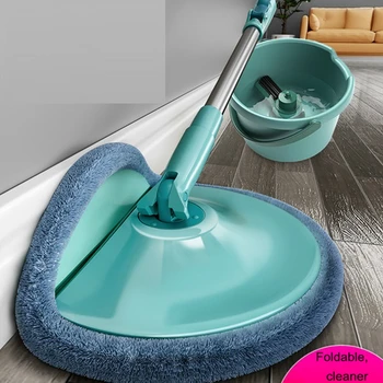 

Magic Floor Mop 360 Bucket Microfiber Spin Universal Lazy Hand-Free Washing Mopping Floor Bathroom Cleaning Tool Artifact Mop