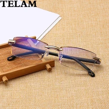 Анти-синие очки для чтения женские очки без оправы мужские очки против усталости очки для дальнозоркости пожилых читателей