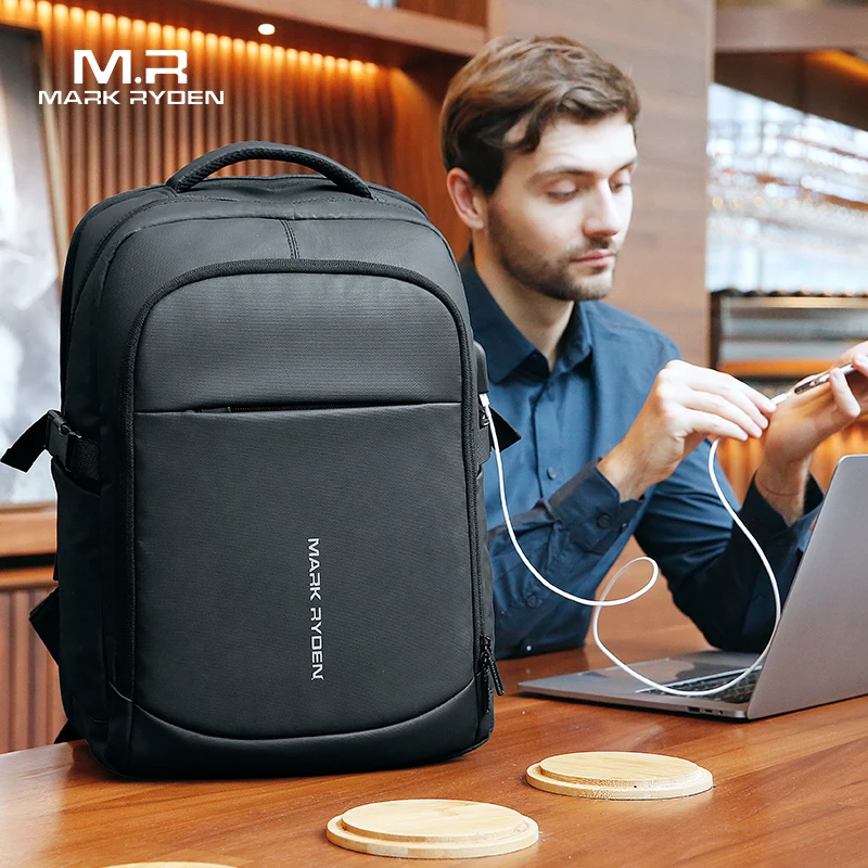 Mark Ryden 2021 Man Backpack Multifunctional Waterproof 15.6inch Laptop Multi-layer Pockets Bag Man USB Charging School Backpack