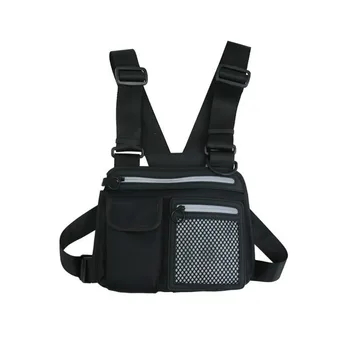 

Reflective Men Chest Rig Bag Tactical Hip-hop Chest Bag Men Functional Vest Pack Male Waist Bags Abdomon Pack Shoulder Bags