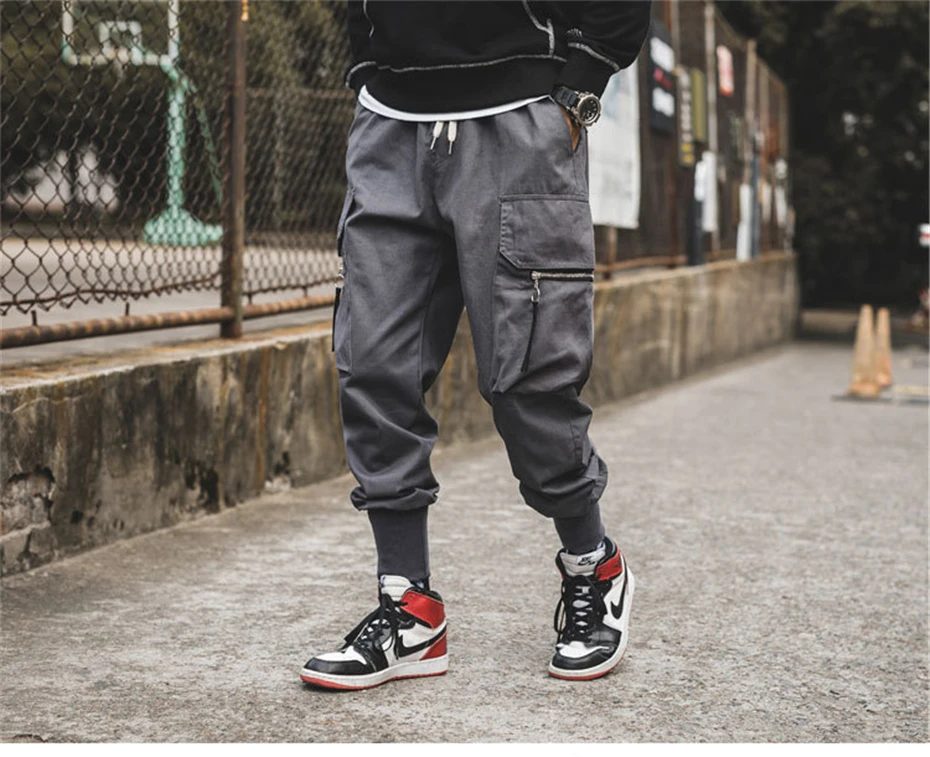 Узкие брюки Jogger мужские уличные спортивные штаны хип хоп одноцветная Мужская Спортивные штаны повседневные мужские большие размеры 5XL HZ195