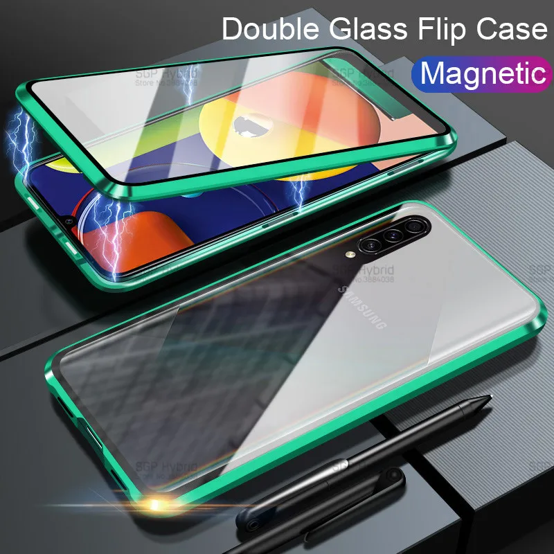 For Samsung Galaxy A50S Phone Case A50 Magnetic Flip Pretective SM-A505F A507F s Tempered Glass Cover Coque | Мобильные телефоны и
