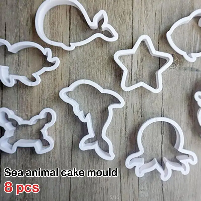 SOLEDI Пластик eco-friendly Fondant(сахарная) формы морского животного для свадебных кондитерских изделий не имеет вкуса печенья прессформы вечерние Кухня 8 шт./компл. удобно