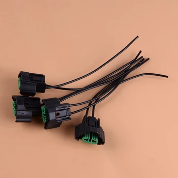 

CITALL 4Pcs Headlights Fog Light Female Socket Connector Adaptor with 4" Wiring Harness 12V H11Car