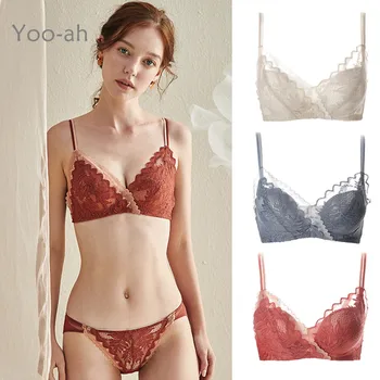 

Yoo-ah Bras For Women sexy Bra Brassiere Female Underwear Medium cup bra bralette push up Seamless Bras comfort lace Bra Sets