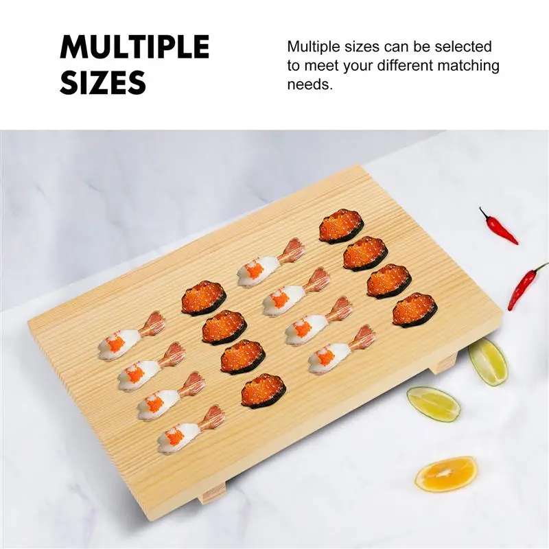 NutriChef Wooden Board Sushi Serving Plate - Rectangular Japanese Sushi  Serving Plate 