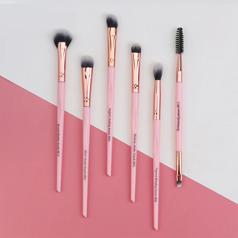 

Eyeshadow Makeup Brushes Sets 6pcs Make Up Brush Shading Eye Brush for Women Eye Nylon Wool Portable Professional Beauty Tools
