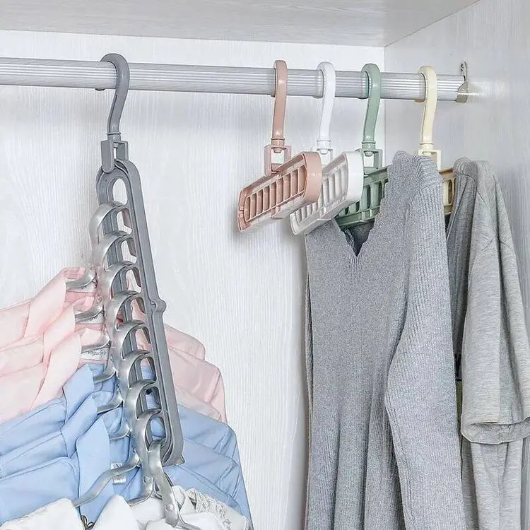 

Hot 1pc Magic Multi-port Support hangers Clothes Drying Rack Multifunction Plastic Clothes rack drying hanger Storage Hangers