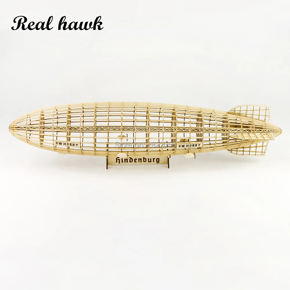 Real Hawk DIY Static Model Building Model 1:408 LZ-129 Hindenburg Zeppelin Airship 600mm Length Wooden Toy Building Toys Gift RC