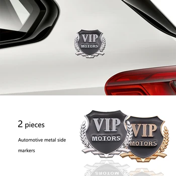 

2pcs 3D Metal VIP Car Styling Side Door Badge Stickers Side Window Emblem Decals For Audi Honda VW Alfa Romeo Skoda Subaru Ford