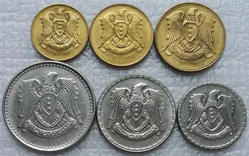 

Set 6Pcs Syria Piast Pound Coins Middle East Asia Real Coin for Collection