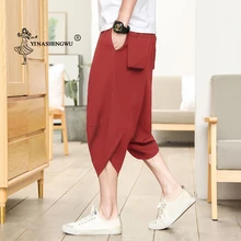 Японское Стильное мужское кимоно юката пляжная одежда свободного кроя в повседневном стиле тонкие брюки с принтом традиционное японское кимоно брюки Haori Азиатский костюм