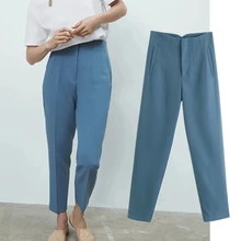 

Elmsk Trousers Women Suite Pants Women England Style Fashion Simple Solid High Waist Harem Pantalones Mujer Pantalon Femme