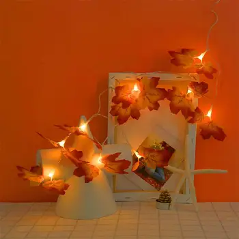 

20LED Warm White Maple Leaf String Lights Battery Operated Fairy String Light for Outdoor Party Home Christmas Decoration