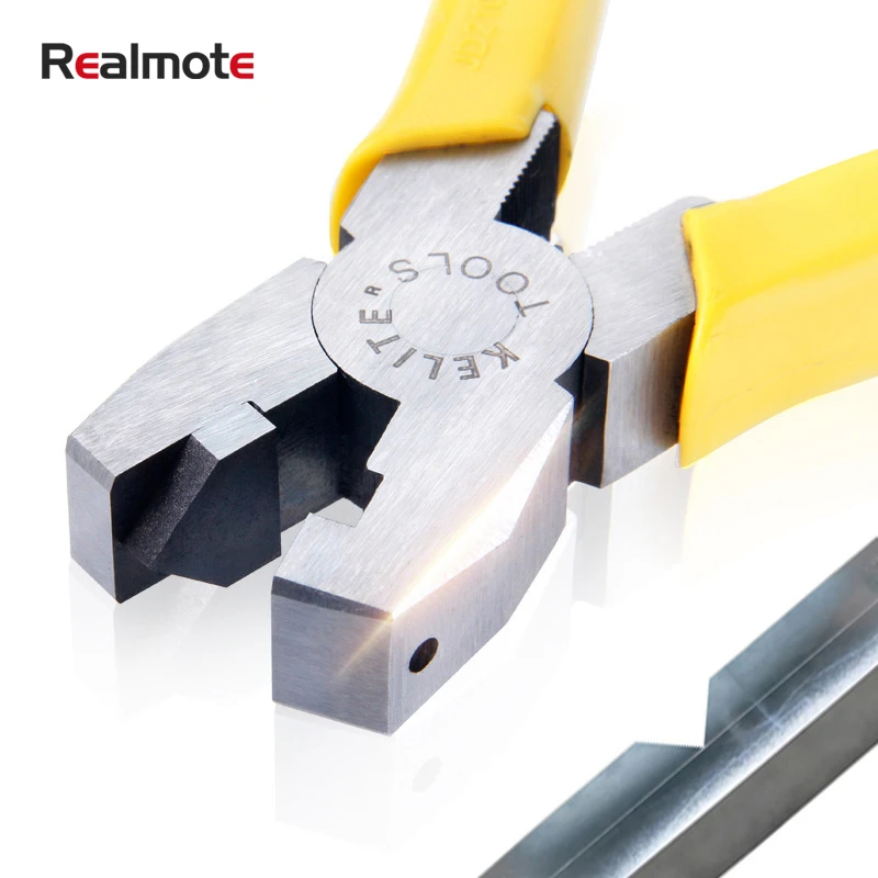 

Realmote 8-inch Pliers Aluminum Alloy Strip V-shaped Edge Folding 90-degree Diagonal Wrapping Corner Slot Metalworking Tool