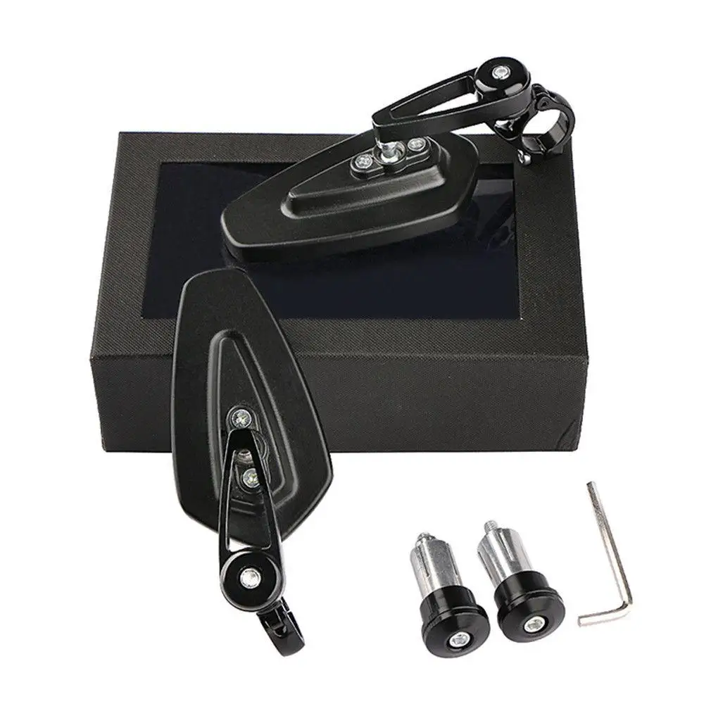 2pcs Motorcycle 7/8 inch 22mm Handlebar Side Rearview Mirrors For KAWASAKI ninja 400 z1000 ninja zx 250r For YAMAHA fz1 yzf-r1m - Цвет: black