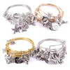 5pcs Bangle Set Wire Bracelets for Women Girls Jewllery Mixed Marine Life Starfish Dolphin Turtle Charm Bracelets C039 ► Photo 1/6