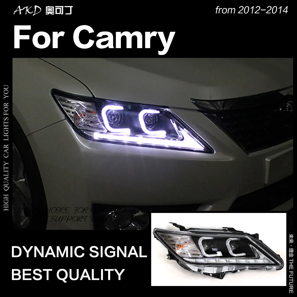 AKD автостайлинг для Toyota Camry фары 2012 2014 V50 светодиодный ные DRL Hid ангельские глазки