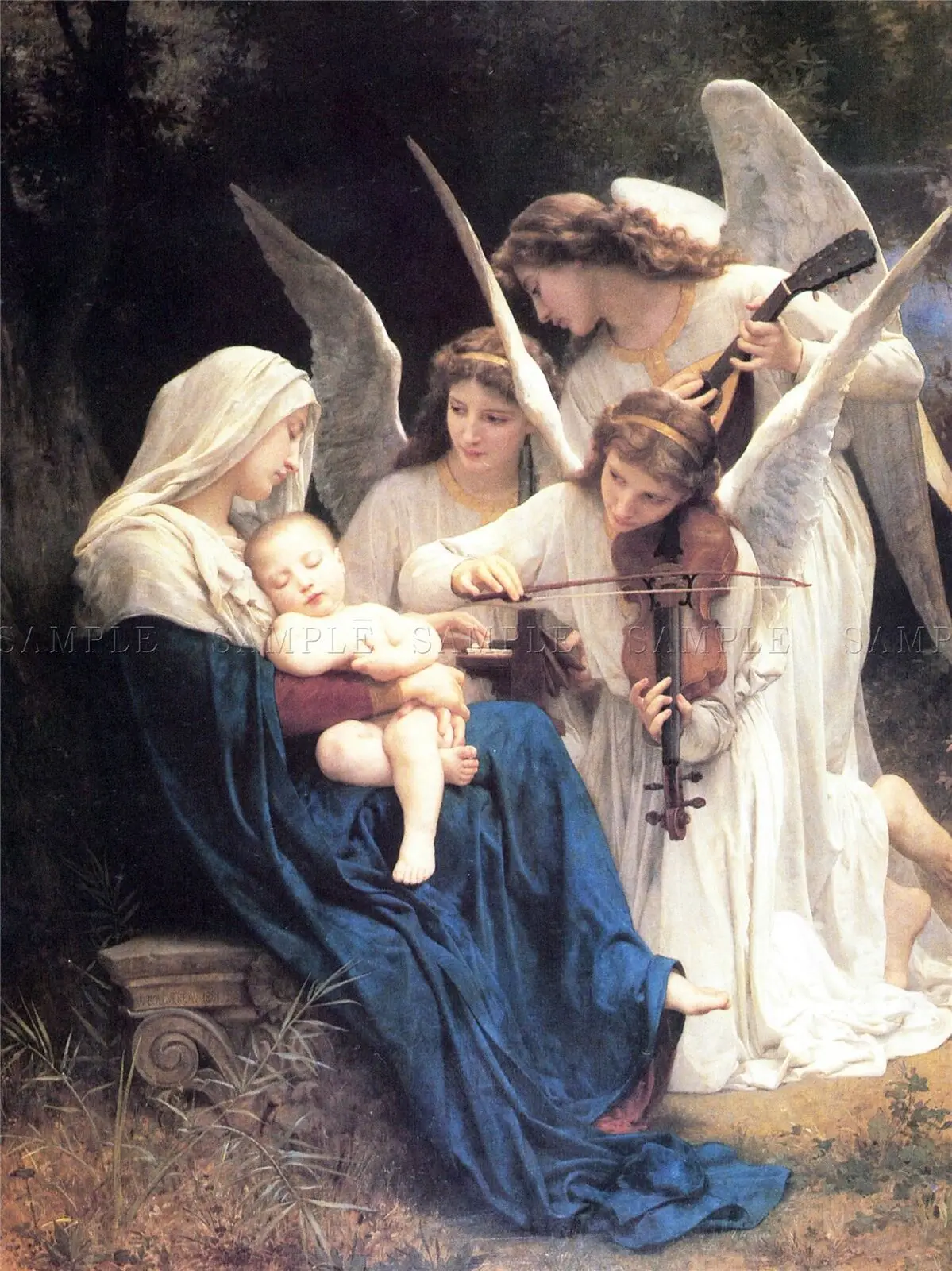 Плакат Bouguereau с изображением ангелов старой художественной печати домашний