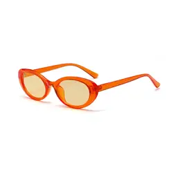 Женские ретро классические маленькие оправа Овальные Солнцезащитные очки Модные женские роскошные винтажные зеркальные очки