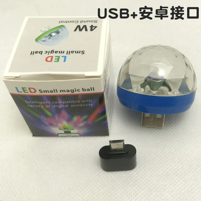 Mini USB Licht LED Party Lichter Tragbare Kristall Magic Ball Bunte Wirkung Lamp