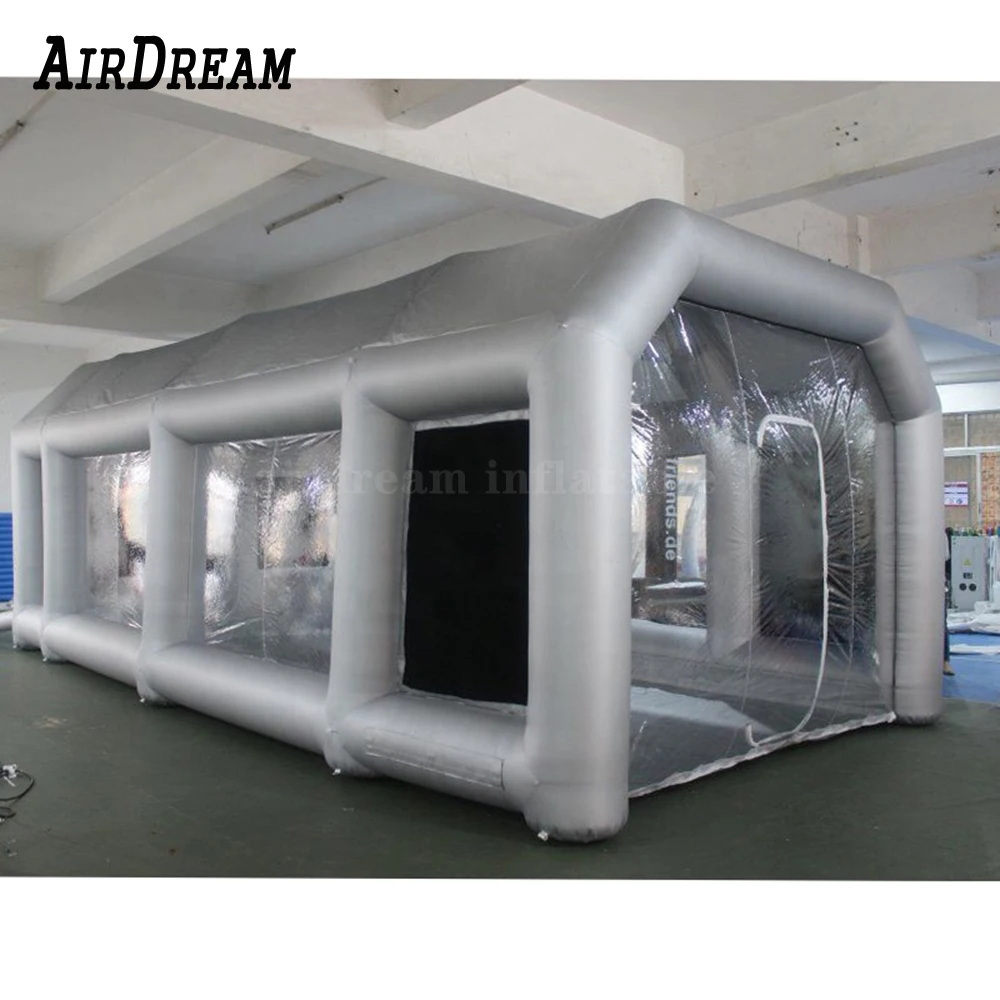 Portable Inflatable Car Tent with Air Filtration System, Inflatable Car Paint Booth Car Garage (Silver) YINXIER