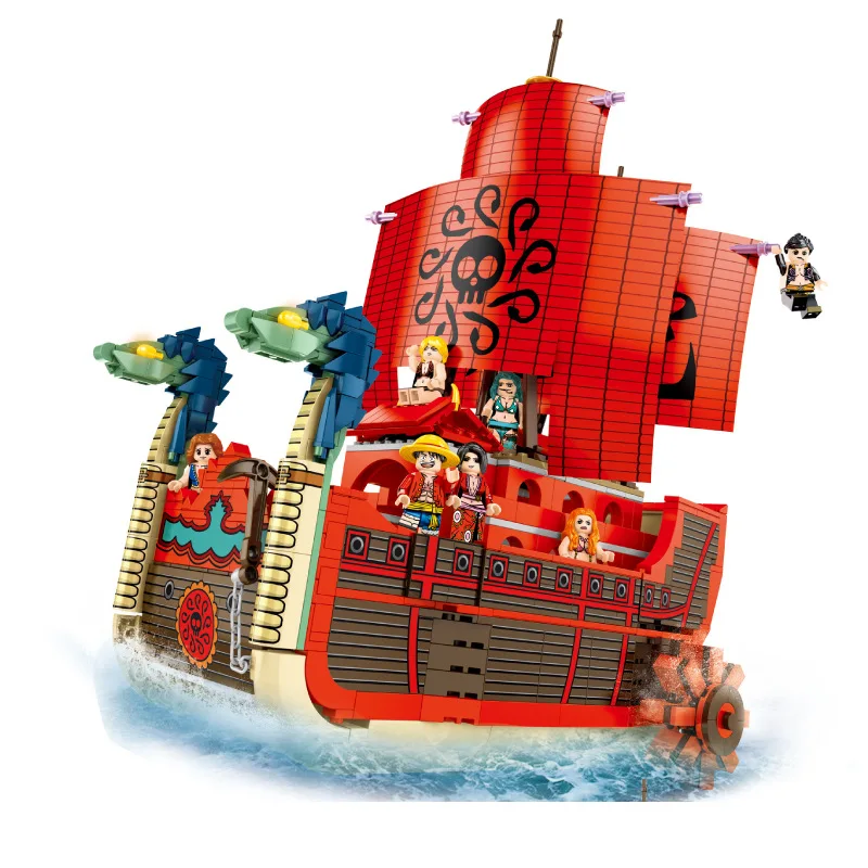 

ONE PIECE Boa Hancock Nine Snake Pirate Ship Building Blocks Kit Bricks Classic Movie Model Kids Toys For Children Gift